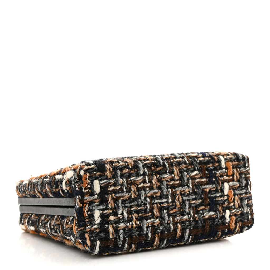 Tweed Kisslock Minaudiere Black Multicolor