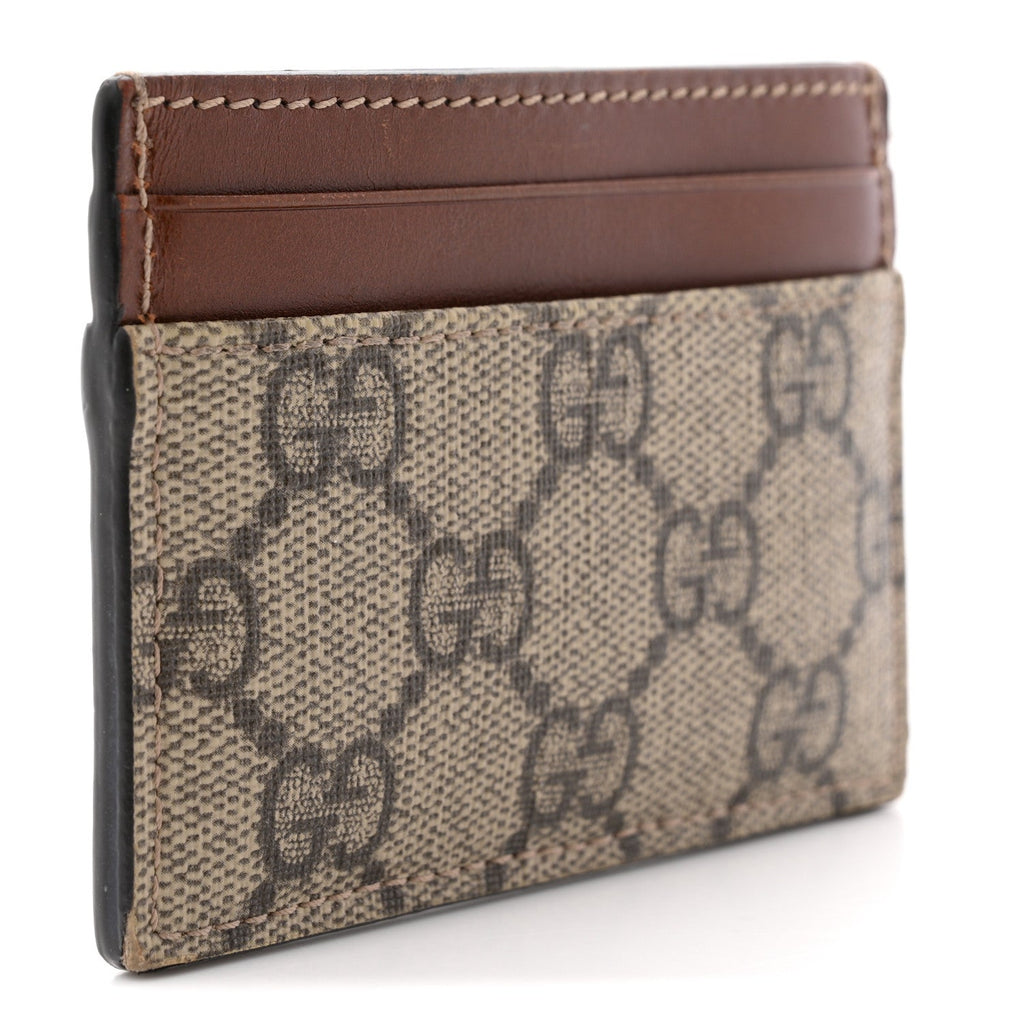 GG Supreme Monogram Calfskin  Holder Beige Ebony Cuir