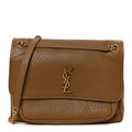 Grained Lambskin Monogram Large Niki Chain Satchel Dark Cork