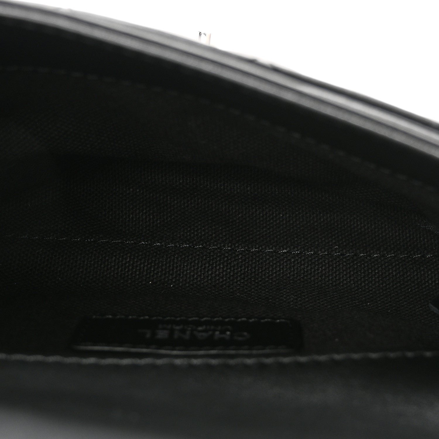 Calfskin Quilted CC Uniform Flap Belt Bag Black