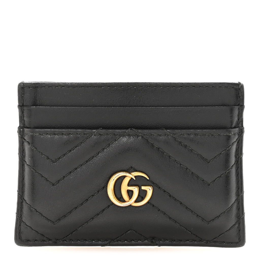 Calfskin Matelasse GG Marmont  Holder Black