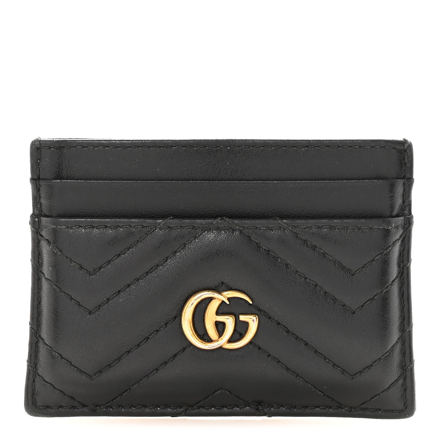 Calfskin Matelasse GG Marmont  Holder Black