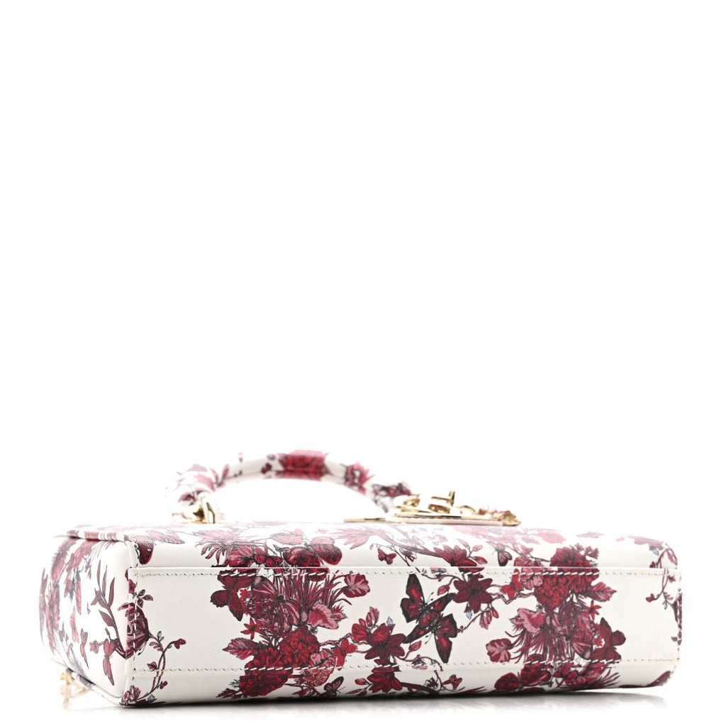 Calfskin Le Coeur Des Papillons Small Lady D-Joy White