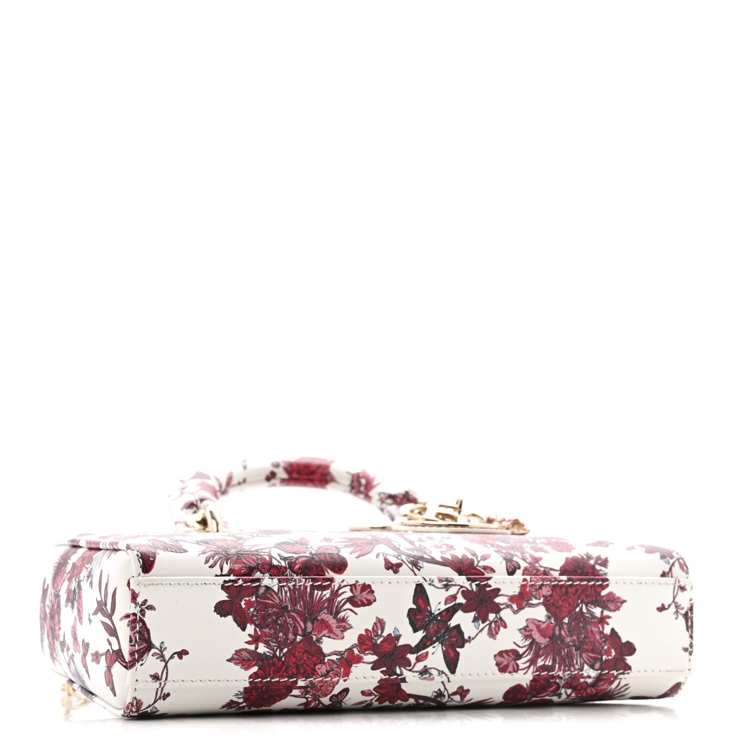 Calfskin Le Coeur Des Papillons Small Lady D-Joy White