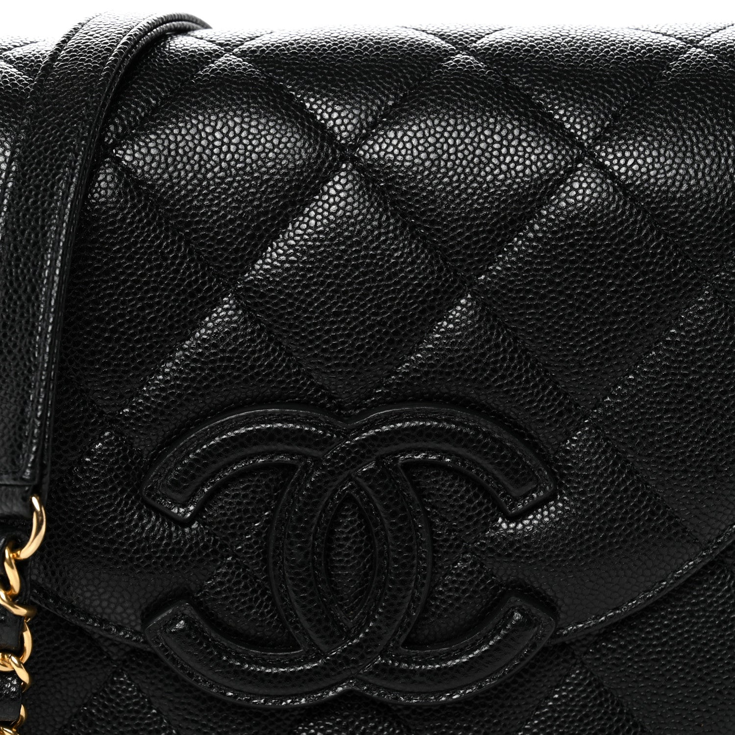 Caviar Quilted Small Messenger Flap Black