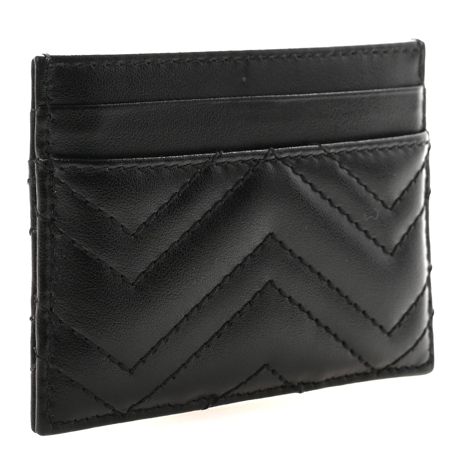 Calfskin Matelasse GG Marmont  Holder Black