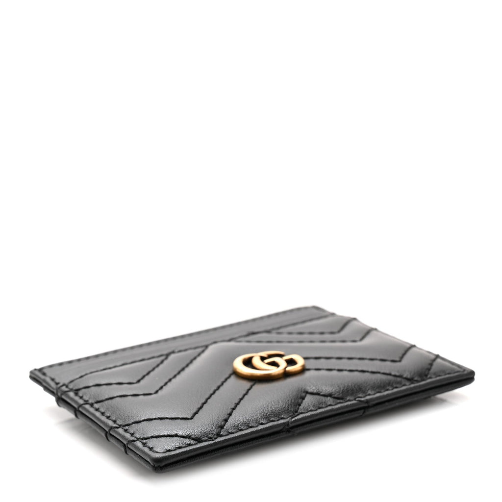 Calfskin Matelasse GG Marmont  Holder Black