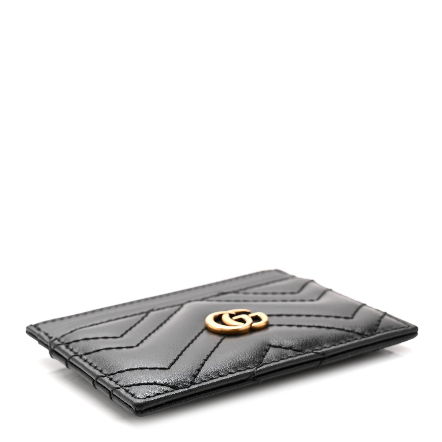 Calfskin Matelasse GG Marmont  Holder Black