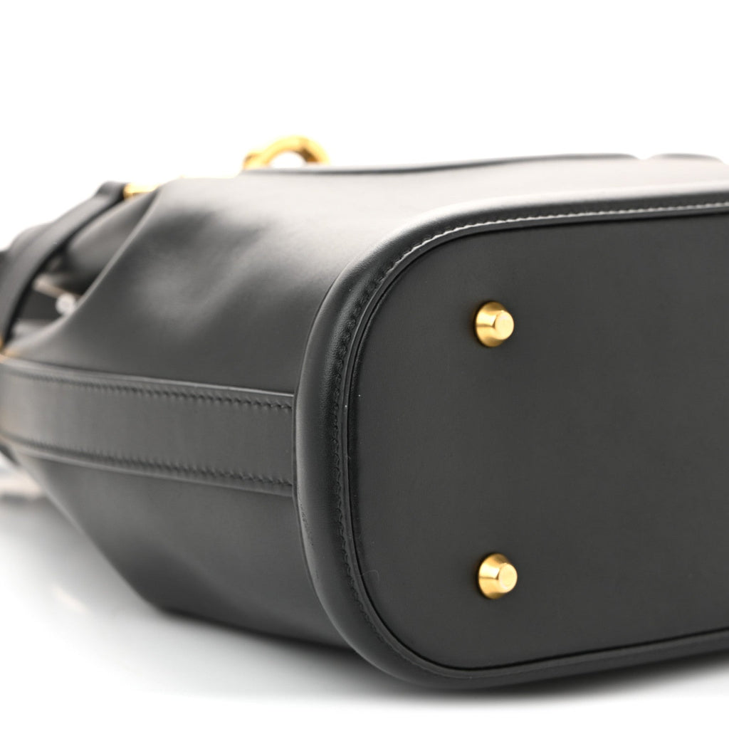 Calfskin CD Embossed Medium C'est Chain Bucket Bag Black