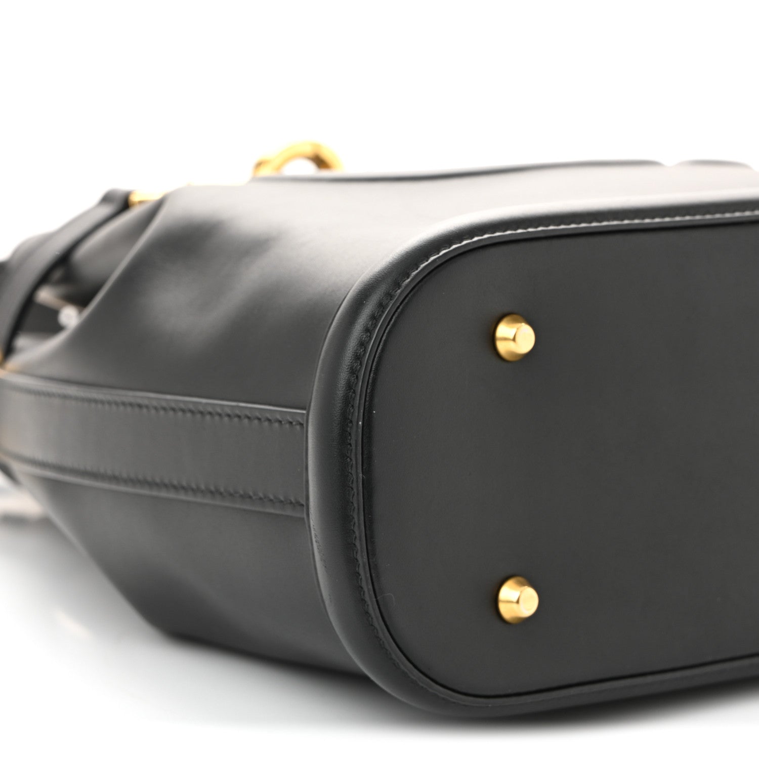 Calfskin CD Embossed Medium C'est Chain Bucket Bag Black