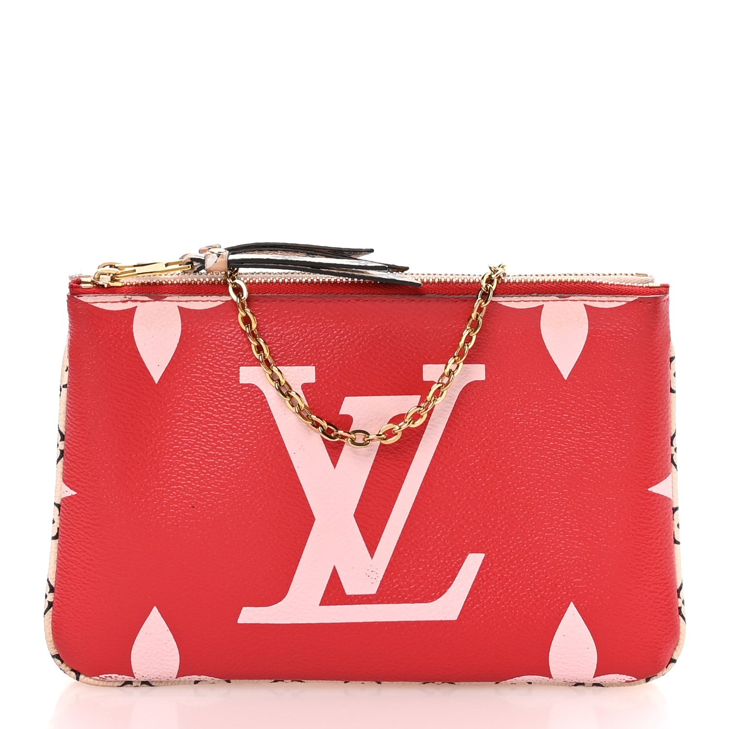 Monogram Giant Double Zip Pochette Rouge