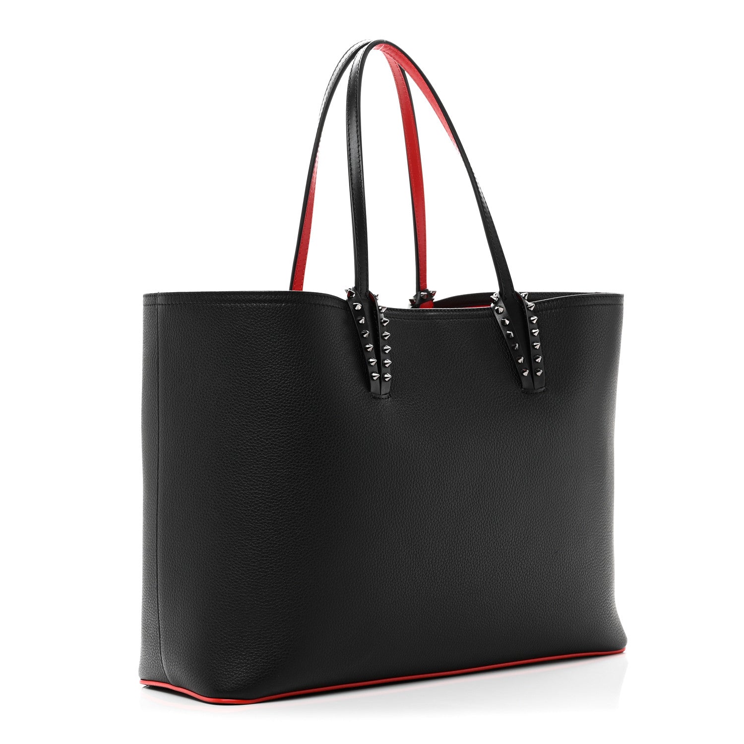 Calfskin Empire Spikes East West Cabata Tote Black