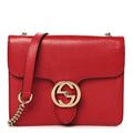 Dollar Calfskin Small Interlocking G Shoulder Bag Red