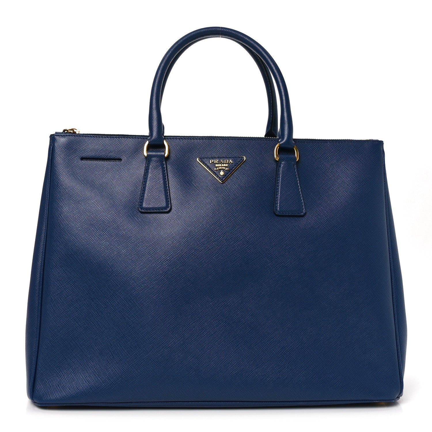 Saffiano Lux Large Galleria Double Zip Tote Bluette