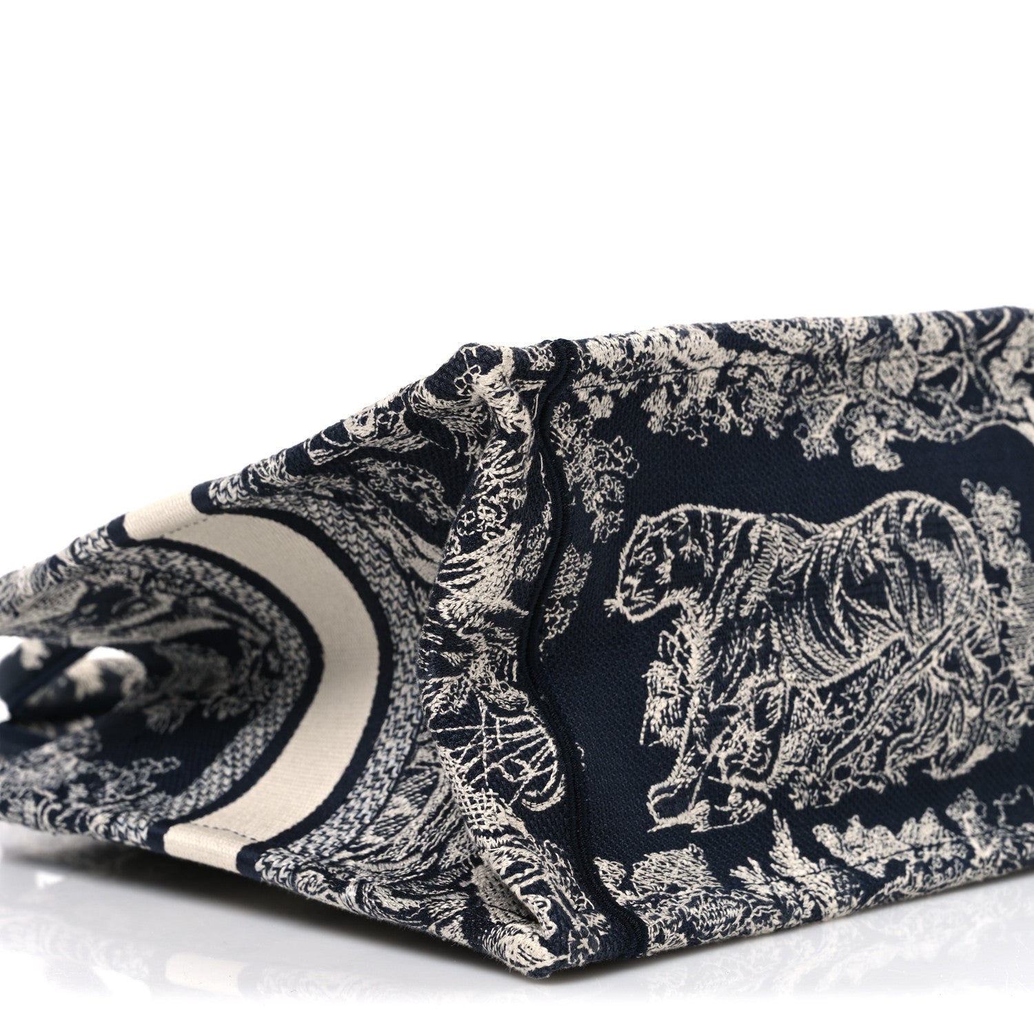 Canvas Embroidered Small Dioriviera Toile De Jouy Book Tote Blue