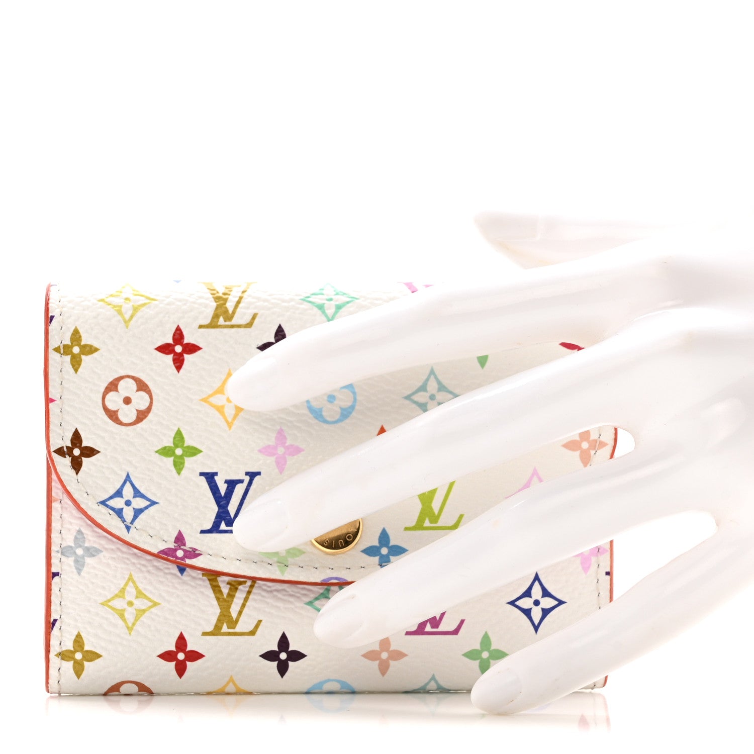 LV X TM Monogram Multicolor Rosalie Coin Purse White Kawaii Pink