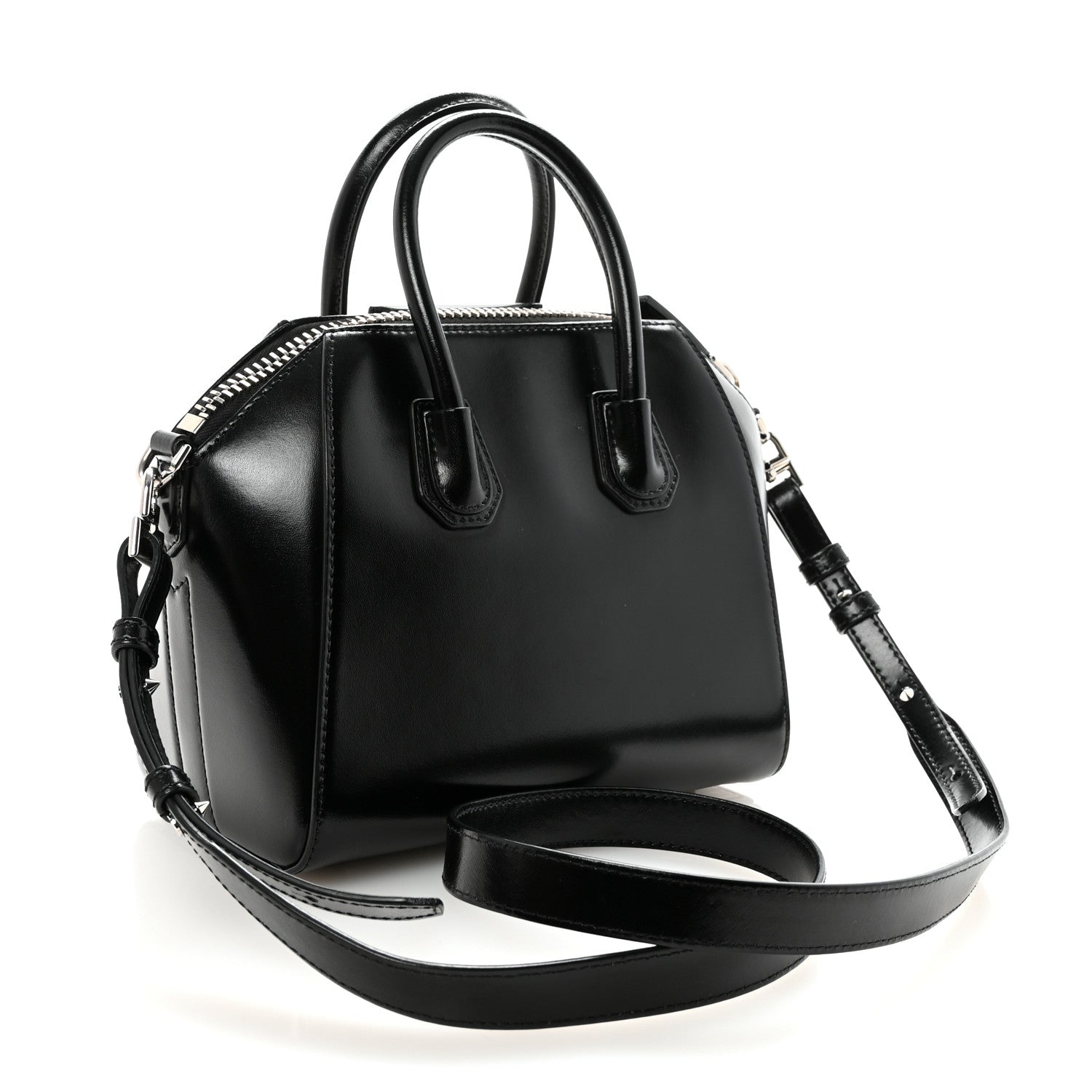 Shiny Lord Calfskin Mini Antigona Black