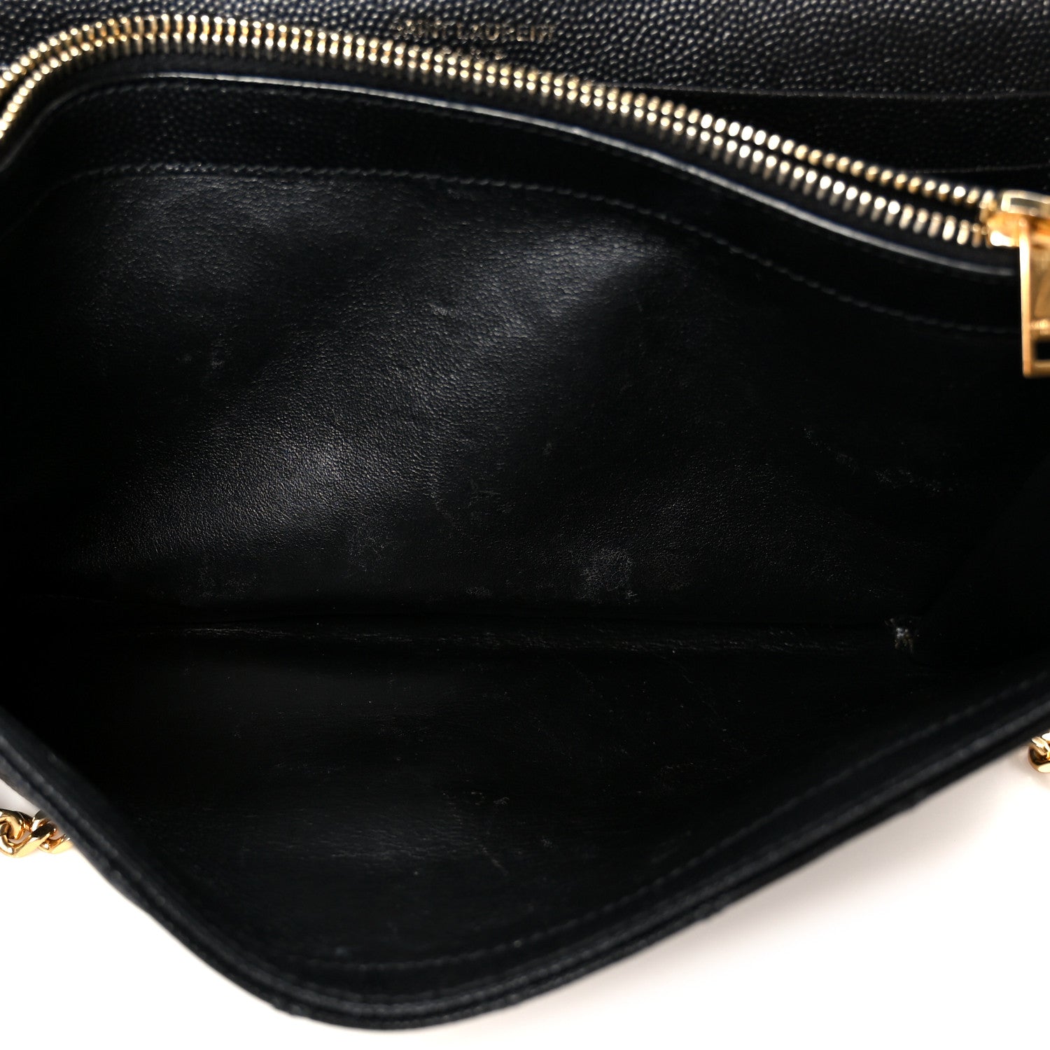 Grain De Poudre Mixed Matelasse Triquilt Monogram Chain Wallet Black