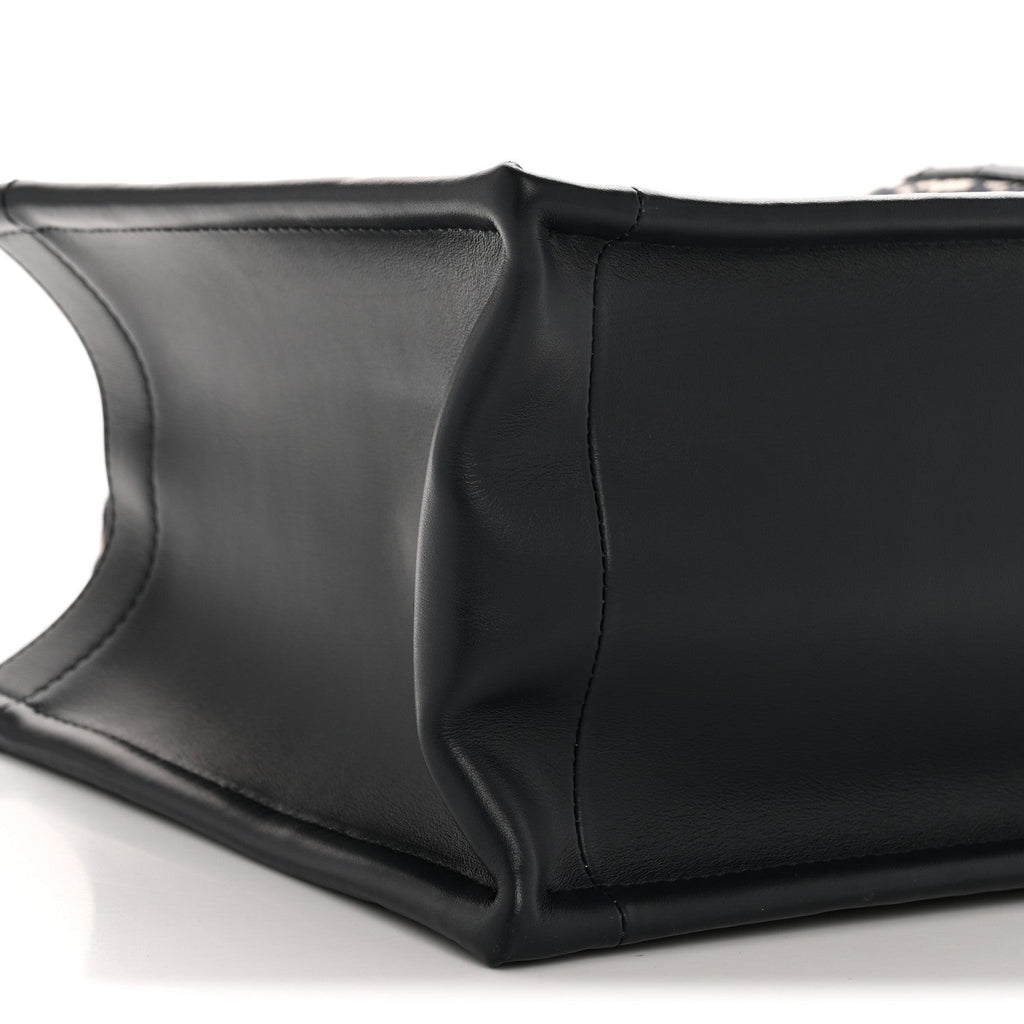 Oblique Calfskin Small Book Tote With Strap Blue Multicolor