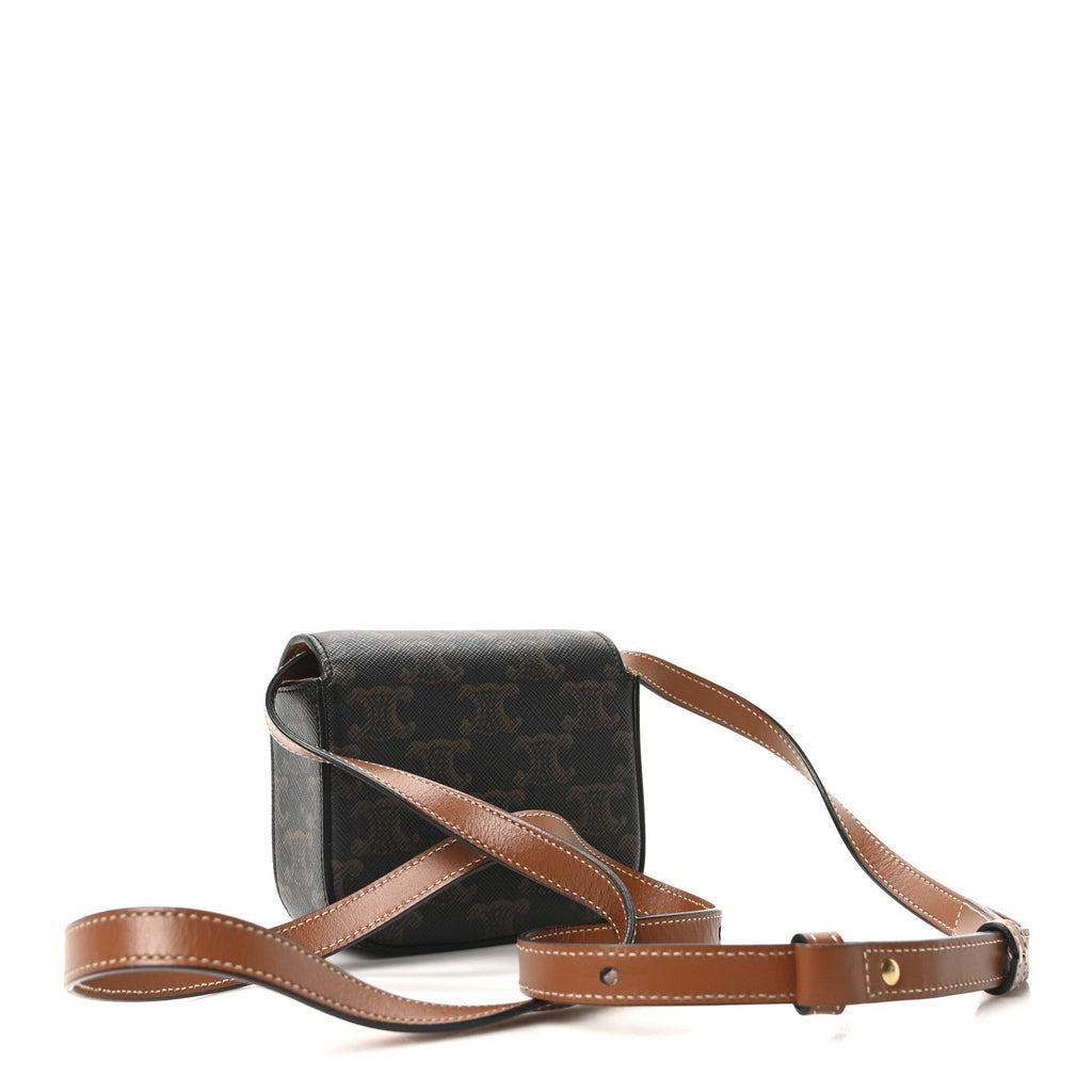 Triomphe Canvas Calfskin Mini Triomphe Tan