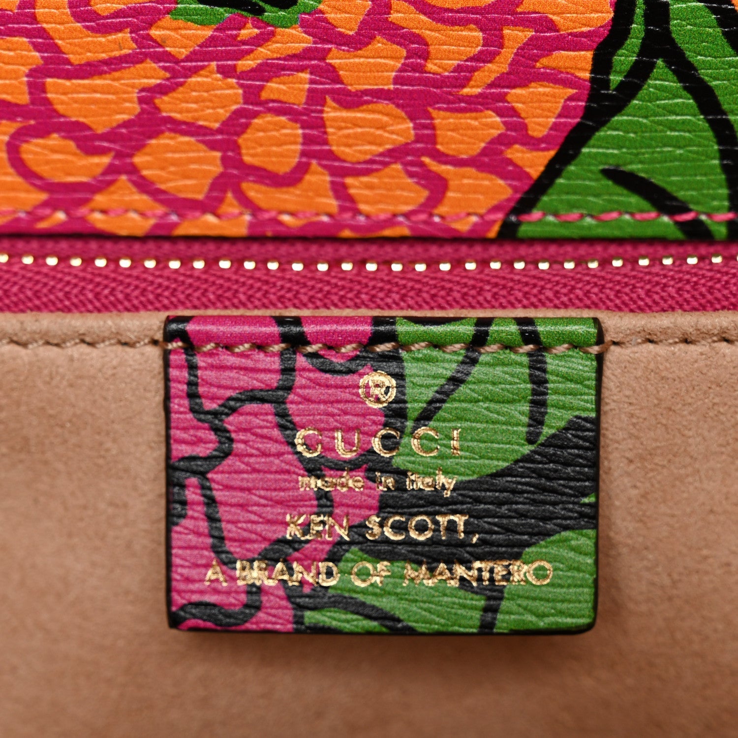 X KEN SCOTT New Shangai Calfskin Pomponica Print Horsebit 1955 Shoulder Bag  Multicolor Fuxia Pompon