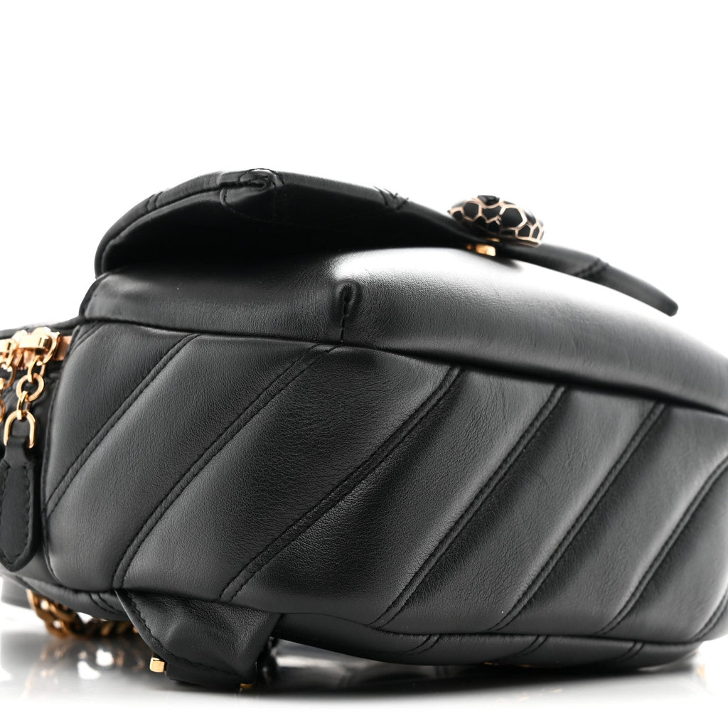 Calfskin Matelasse Serpenti Cabochon Backpack Black