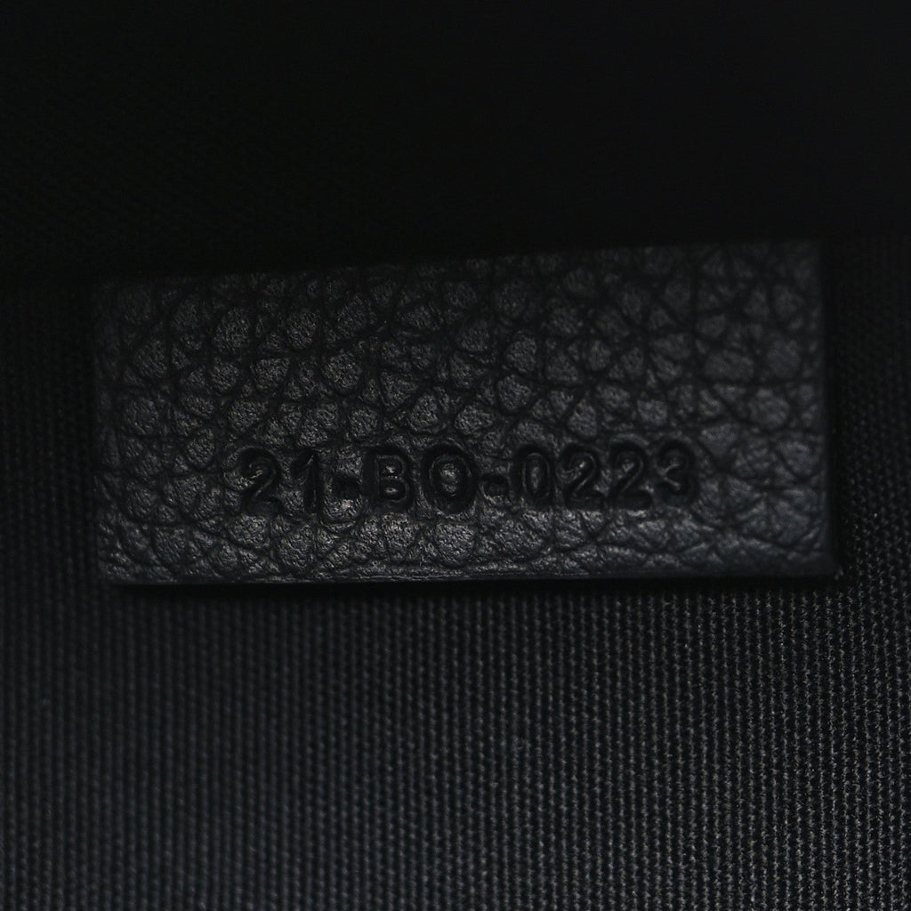 Grained Calfskin Oblique Scarab Sling Bag Blue Black