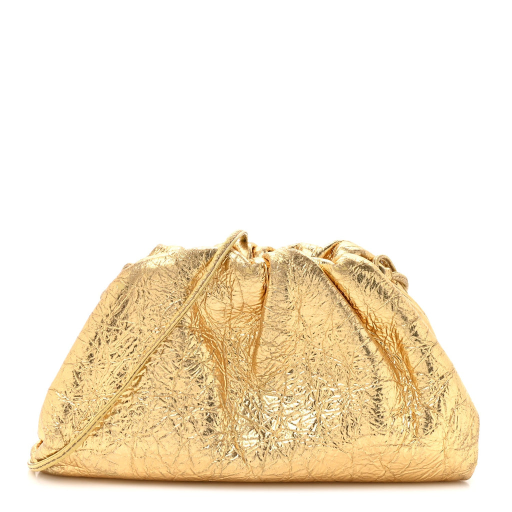Metallic Crushed Calfskin The Mini Pouch Gold