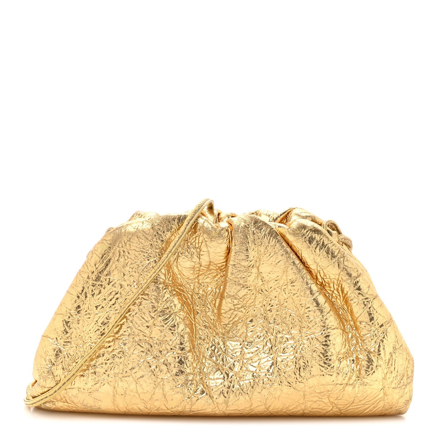Metallic Crushed Calfskin The Mini Pouch Gold