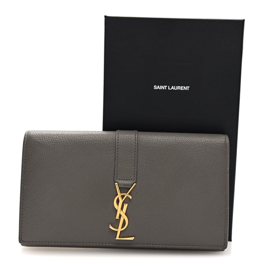 Grained Calfskin Monogram Large Flap Wallet Earth