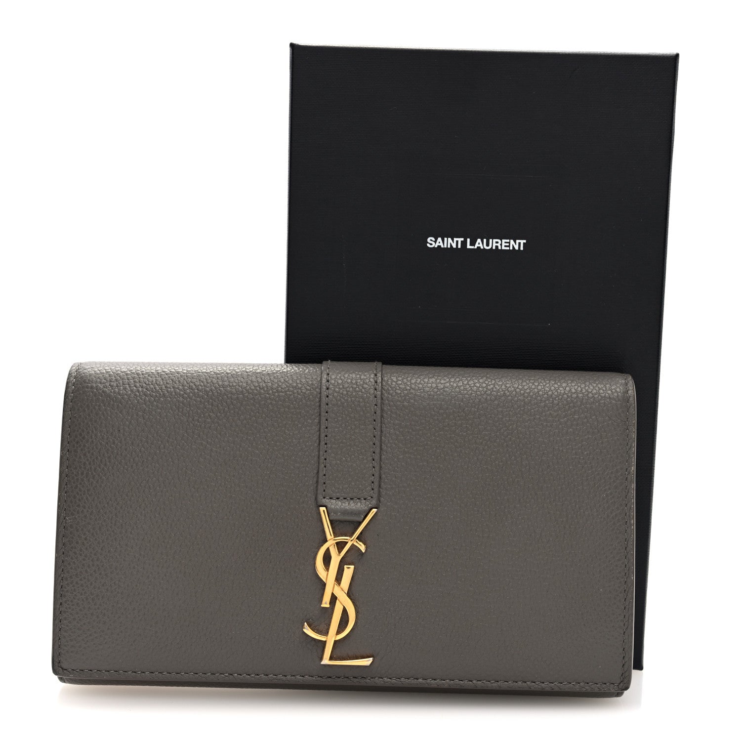 Grained Calfskin Monogram Large Flap Wallet Earth
