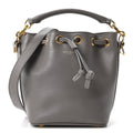 Calfskin Small Emmanuelle Bucket Bag Fog