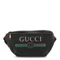 Grained Calfskin Logo Belt Bag Black