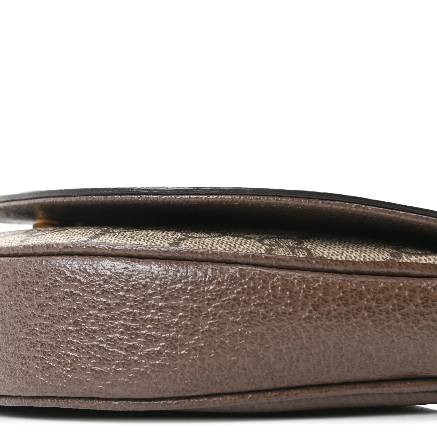 GG Supreme Monogram Textured Dollar Calfskin Web Mini Ophidia Flap Shoulder Bag Beige Ebony New Acero