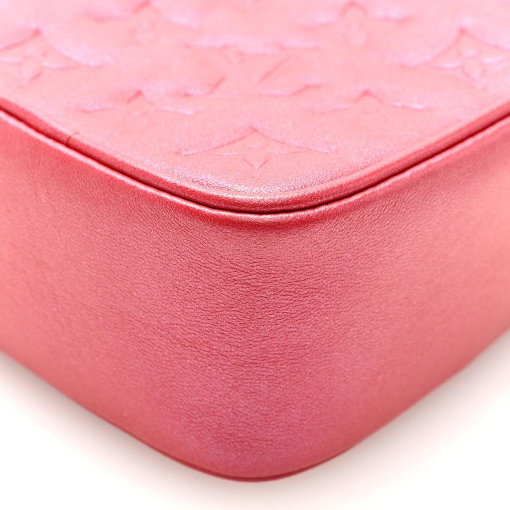 Lambskin Embossed Monogram Fall In Love Sac Coeur Heart Chain Bag Lipstick Red