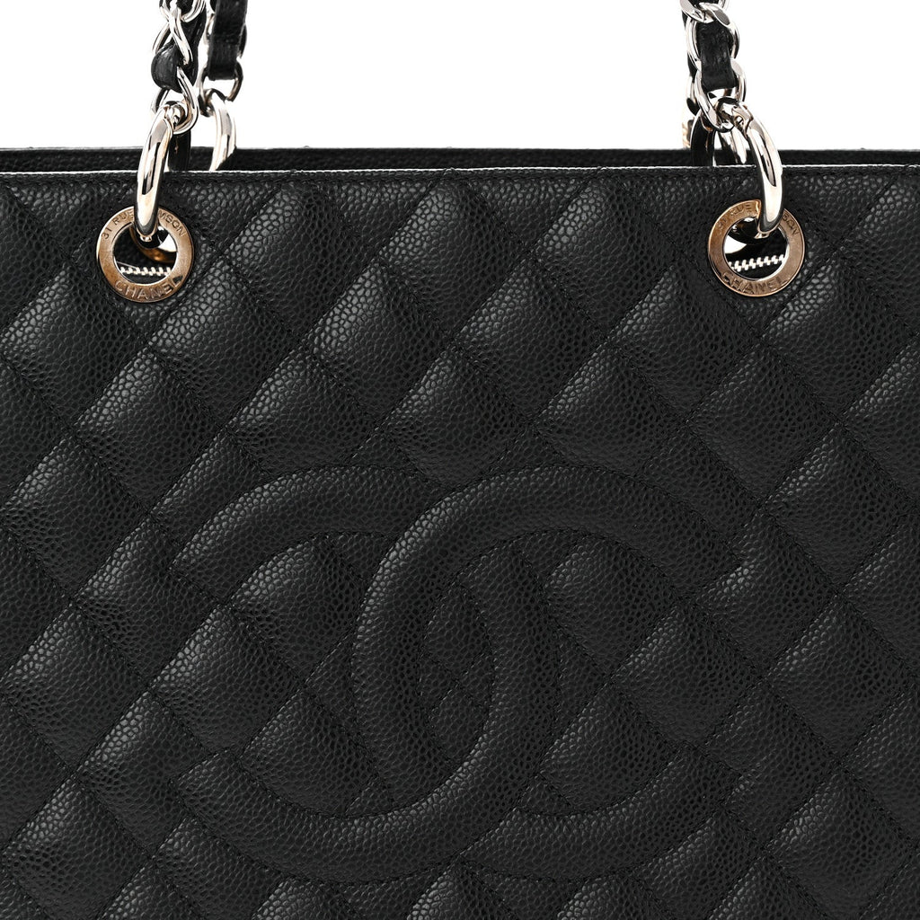 Caviar Quilted Grand Shopping Tote GST Black
