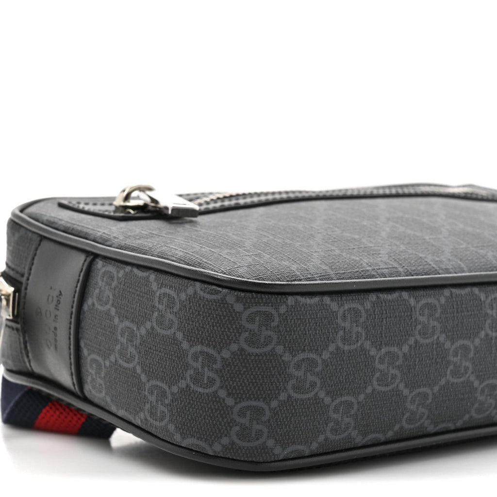 Soft GG Supreme Monogram Web Belt Bag Black Grey