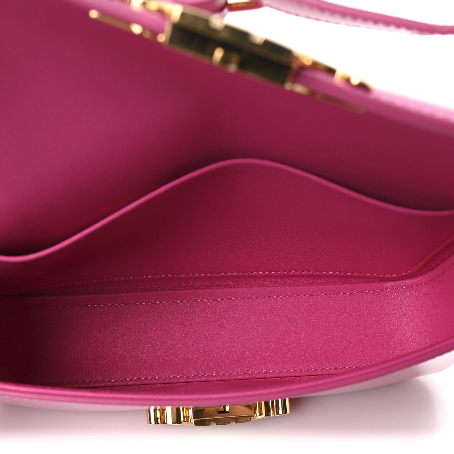 Shiny Calfskin Triomphe Shoulder Bag Fuchsia