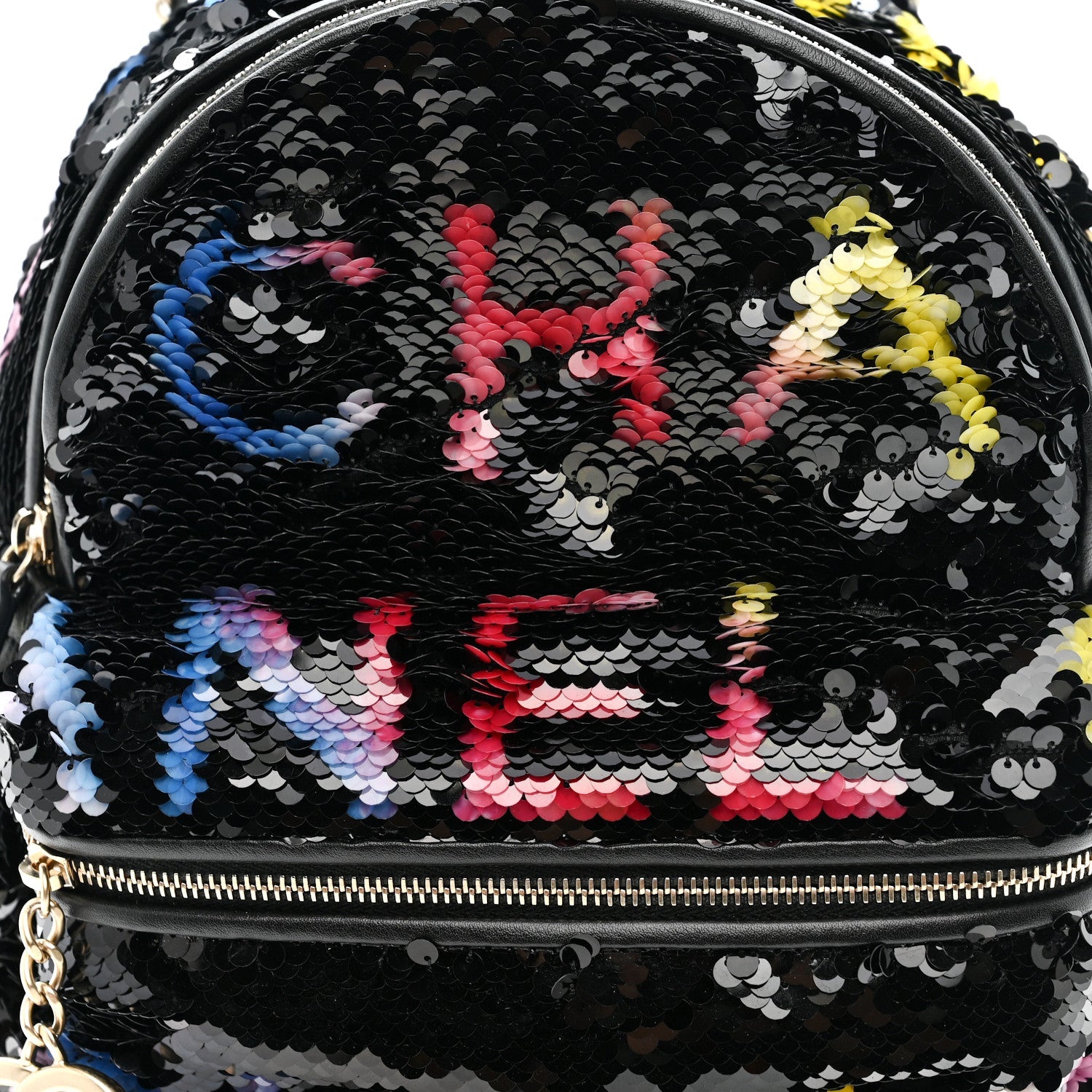 Sequin Lambskin CC Backpack Black Red Blue Yellow