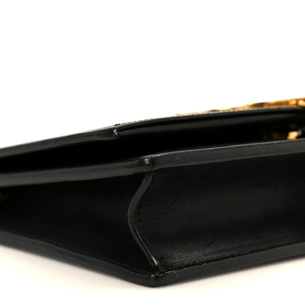 Smooth Calfskin Classic Monogram Kate Tassel Chain Wallet Black