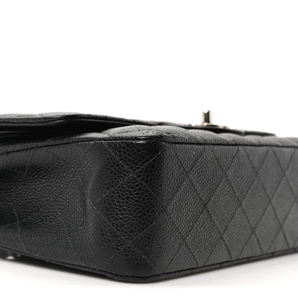 Caviar Quilted Medium Double Flap Black