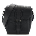 Piuma Calfskin Jumbo GG Embossed Small Messenger Bag Black