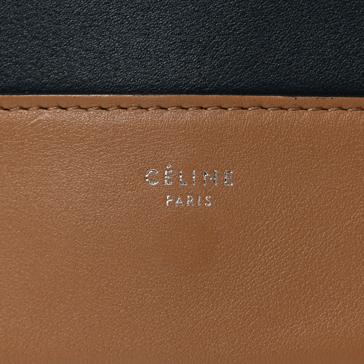Shiny Smooth Calfskin Medium Frame Shoulder Bag Tan Navy