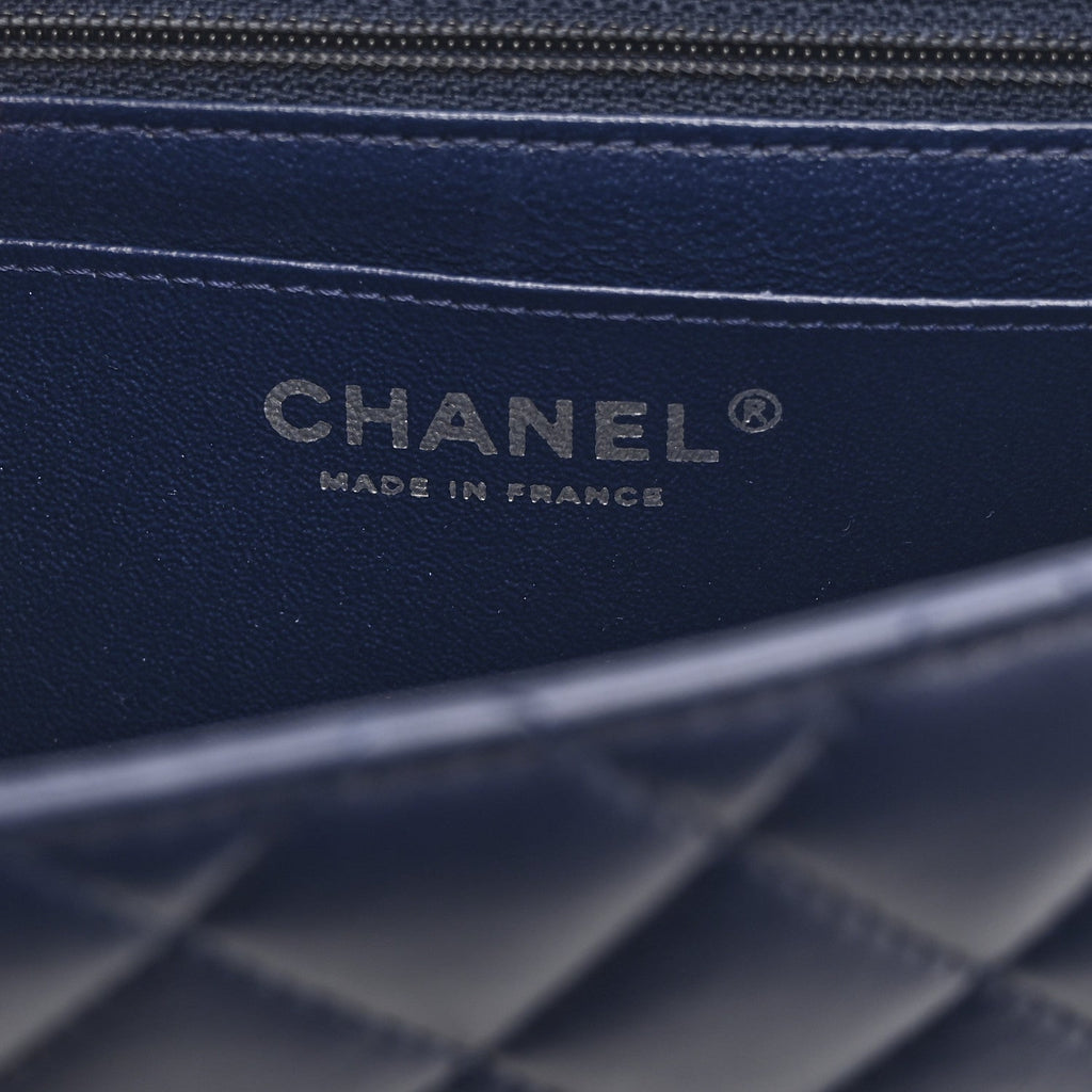 Lambskin Quilted Mini Square Flap Navy
