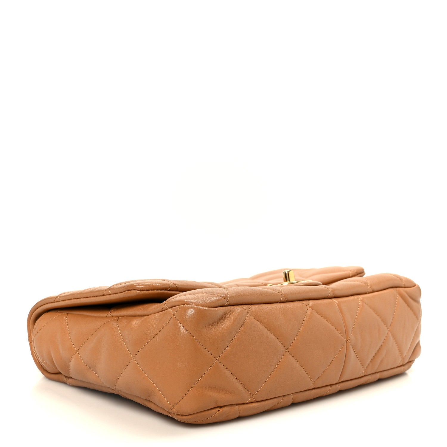 Lambskin Quilted Large CC Funky Town Flap Beige