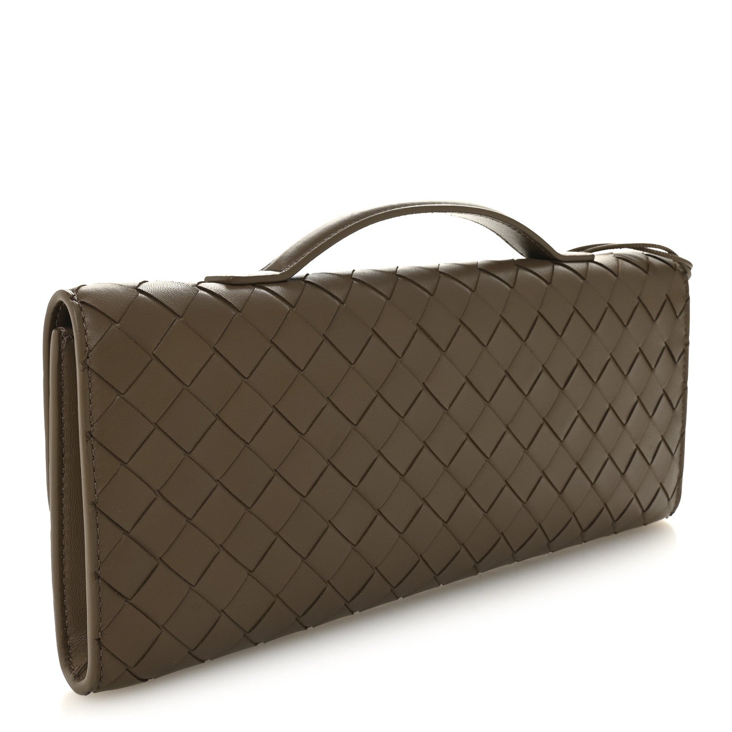 Nappa Intrecciato Long Andiamo Top Handle Clutch Pinecone