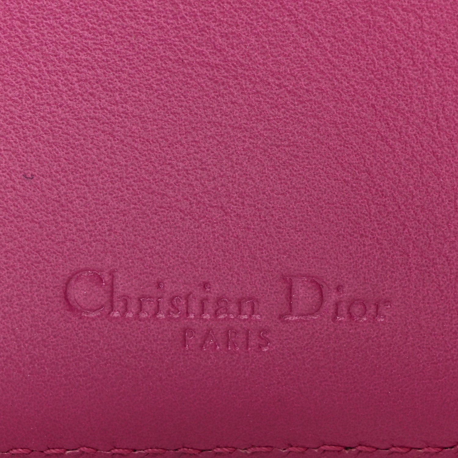 Patent Cannage Lady Dior Eden Wallet Fuchsia