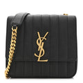 Grain De Poudre Matelasse Monogram Medium Vicky Chain Bag Black