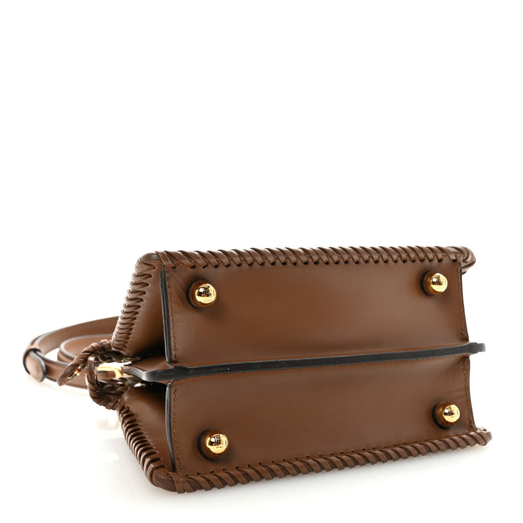 Vitello King Shiny Nappa Intreccio Petite Peekaboo I SEE U Satchel Gianduia
