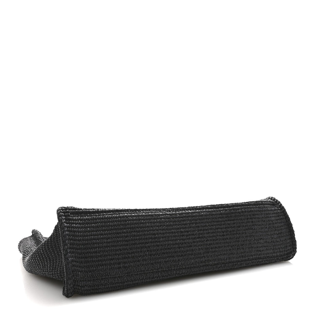 Raffia Large G Shopping Tote Black